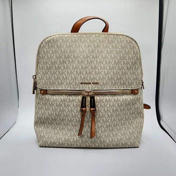 MK Michael Kors Rhea Slim Backpack Logo - Picture 1 of 9